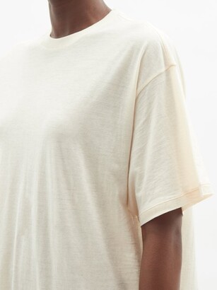Raey Long-line Cotton-jersey T-shirt - Pale Pink