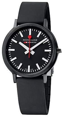 Mondaine Official Swiss Railways Watch stop2go Women's/ Men's Watch, Quartz Completely Black with Sapphire Crystal