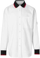 Thumbnail for your product : Burberry Knitted Detail Cotton Oxford Oversized Shirt