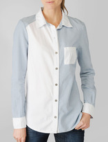 Thumbnail for your product : Paige Eden Colorblocked Shirt / Ava Chambray & White