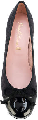 Pretty Ballerinas quilted block heel ballerina shoes