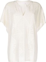 Thumbnail for your product : See by Chloe Open-Knit Split-Neck Top