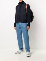 Thumbnail for your product : Ralph Lauren Purple Label Knitted Jacket With Suede Panelling