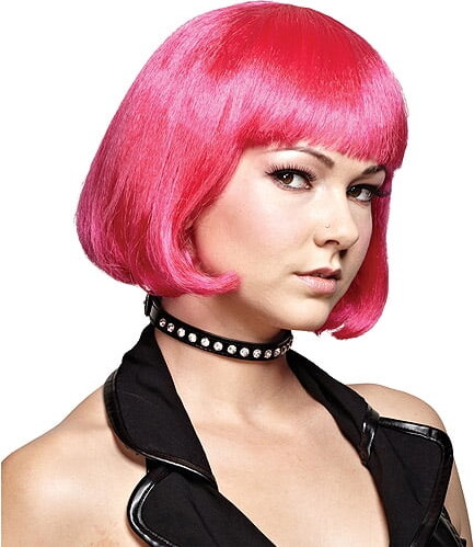 Seasonal Visions Hot Pink Bob Wig Adult Halloween Accessory