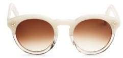 Illesteva 50MM Leonard II Cream Stripes Gradient Lenses Round Sunglasses