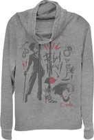 Thumbnail for your product : Disney Junior's Cruella Fashion Drawings Cowl Neck Sweatshirt - Gray Heather - X Small