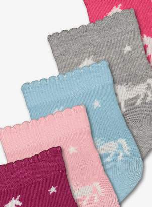 Tu Multicoloured Unicorn Sock 5 Pack