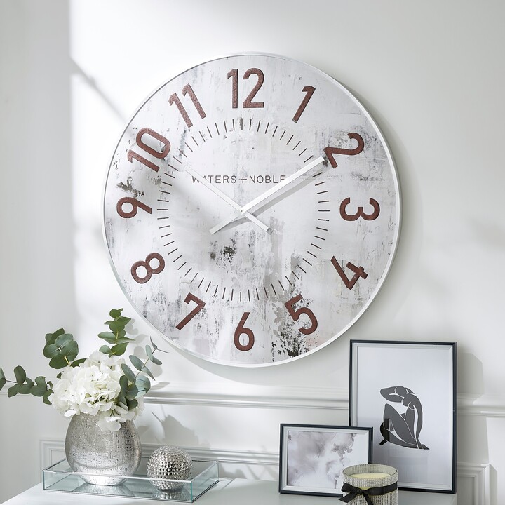 Dunelm Relaxed Abstract Textured Clock, 70cm Silver ShopStyle