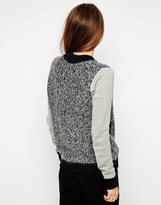Thumbnail for your product : Shae Mohair Blend Zip Front Heathered Baseball Jacket