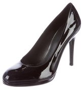 Thumbnail for your product : Stuart Weitzman Patent Leather Round-Toe Pumps