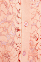 Thumbnail for your product : Oscar de la Renta Corded Lace-paneled Wool-blend Cardigan