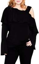 Thumbnail for your product : Rachel Roy Cold Shoulder Ruffle Top