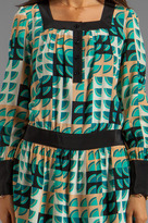 Thumbnail for your product : Anna Sui Deco Fans Print Crepe De Chine Dress