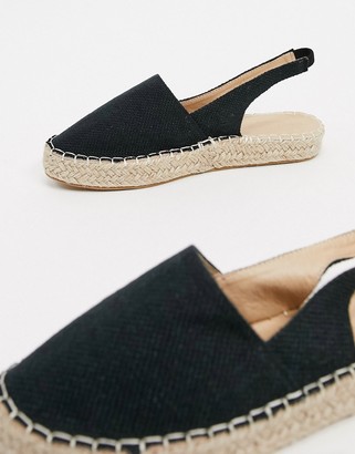 Truffle Collection slingback woven espadrilles in black