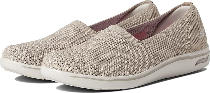 SKECHERS Performance Arch Fit Uplift Knit Skimmer (Taupe) Women's Shoes ...