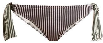 Solid & Striped The Mackenzie Striped Bikini Briefs - Green Stripe
