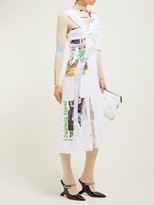 Thumbnail for your product : Marine Serre Floral Lace Panel Cotton-jersey T-shirt Midi Dress - White Multi