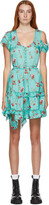 Thumbnail for your product : R 13 Blue Floral Deconstructed Babydoll Dress