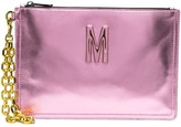 Thumbnail for your product : Moschino M metallic-effect clutch bag