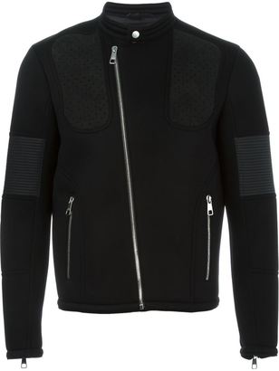 Neil Barrett panelled biker jacket - men - Polyester/Polyurethane/Viscose - XXL