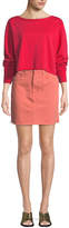 Thumbnail for your product : Rag & Bone Moss Denim Mini Skirt with Raw-Edge Hem