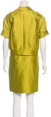 Oscar de la Renta Short Sleeve Skirt Suit