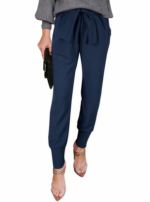 Navy blue elasticated waist trousers Clearance