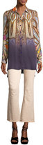 Thumbnail for your product : Etro Degrade Paisley Silk Tunic, Peach/Lilac