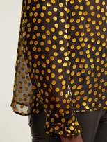 Thumbnail for your product : Saloni Emile Fil Coupe Silk Blend Georgette Blouse - Womens - Black Yellow