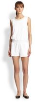 Thumbnail for your product : Theory Timer Mesh-Trimmed Short Jumpsuit