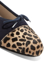 Thumbnail for your product : French Sole Suede And Printed Calf Hair Ballet Flats