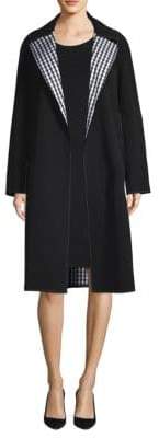 Lafayette 148 New York Women's Reversible Check Trench Jacket - Black Multi - Size Small