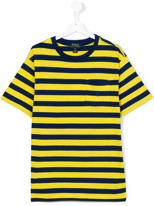 Ralph Lauren Kids - teen striped pocket T-shirt - kids - Cotton - 14 yrs