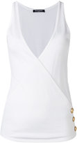 Balmain - crisscross sleeveless top - women - coton/Viscose - 40