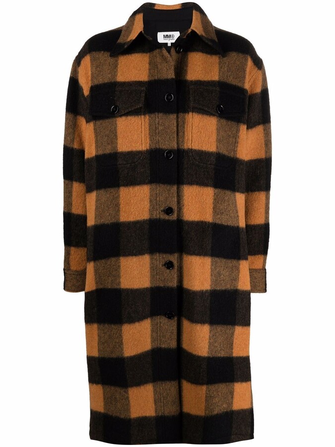 Orange Check Coat | Shop the world's largest collection of fashion 