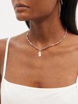 Thumbnail for your product : Diane Kordas Evil Eye Diamond & 14kt Rose-gold Beaded Necklace - Nude