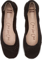 Thumbnail for your product : Toms Black Moroccan Cutout Suede Women's Ballet Flats
