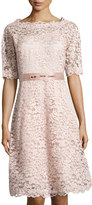 Thumbnail for your product : Rickie Freeman For Teri Jon 3/4-Sleeve Lace Flare Dress