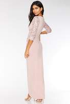 Thumbnail for your product : Quiz Blush Pink Sequin Lace 3/4 Sleeve Maxi Dress