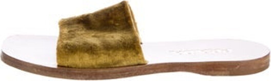 Prada Velvet Slides Neutrals & Yellow Includes Dust Bag Designer