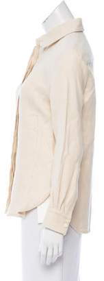 Rosetta Getty Linen Button-Up Top w/ Tags Tan Linen Button-Up Top w/ Tags