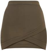 Thumbnail for your product : PrettyLittleThing Gabriella Khaki Asymmetric Mini Skirt