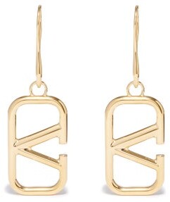 Valentino Garavani V-logo Drop Earrings - Gold