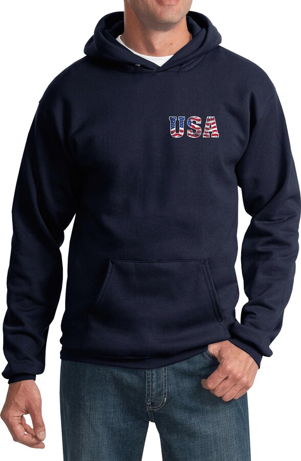 Buy Cool Shirts USA Distressed Chest Print Pullover Hoodie