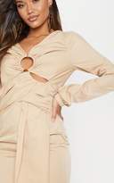 Thumbnail for your product : PrettyLittleThing Tangerine Ring Detail Drape Bodycon Dress