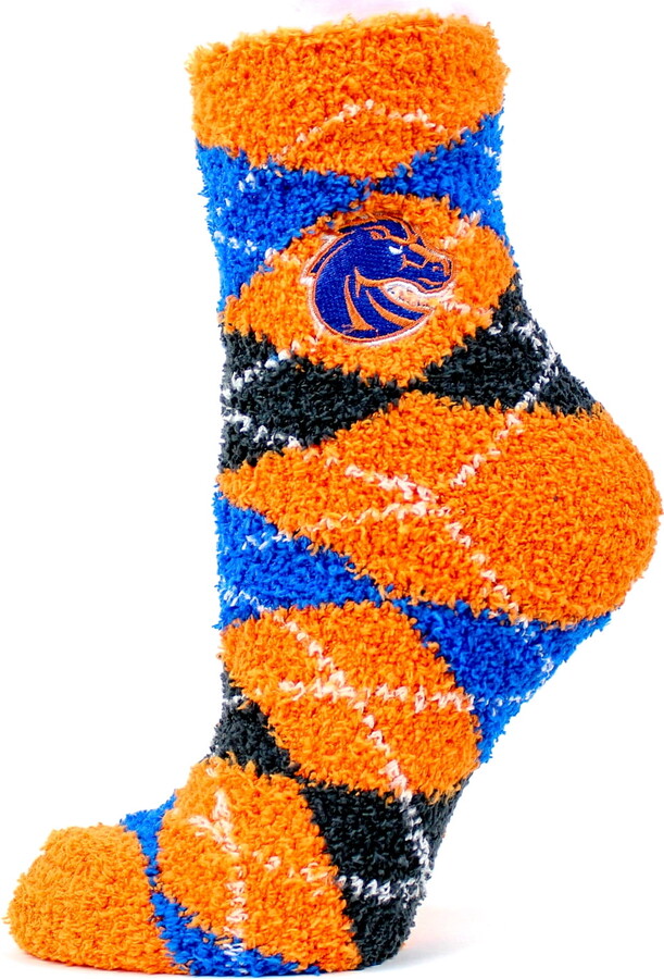 Boise State Broncos Argyle Fuzyy Sock – Donegal Bay – Unisex – One Size – Crew