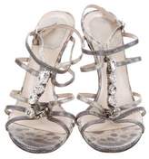 Thumbnail for your product : Christian Dior Embossed Embellished Sandals