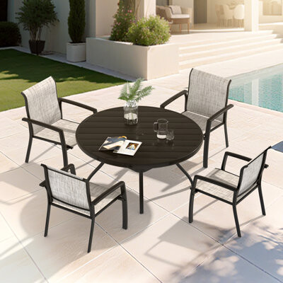 Rosefray Stackable Comfort Metal Furniture For Elegant Outdoor Gatherings