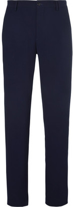 Giorgio Armani Blue Virgin Wool-blend Seersucker Trousers