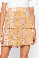 Thumbnail for your product : Nasty Gal Womens Let's Patch Things Up Floral Mini Skirt - Orange - 14